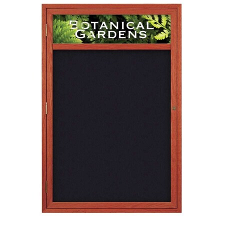 United Visual Products Sliding Glass Door Radius Letterboard, Hdr, 96"x48", Gold/Licorice Vinyl UV9024ACSH-GOLD-LICORI